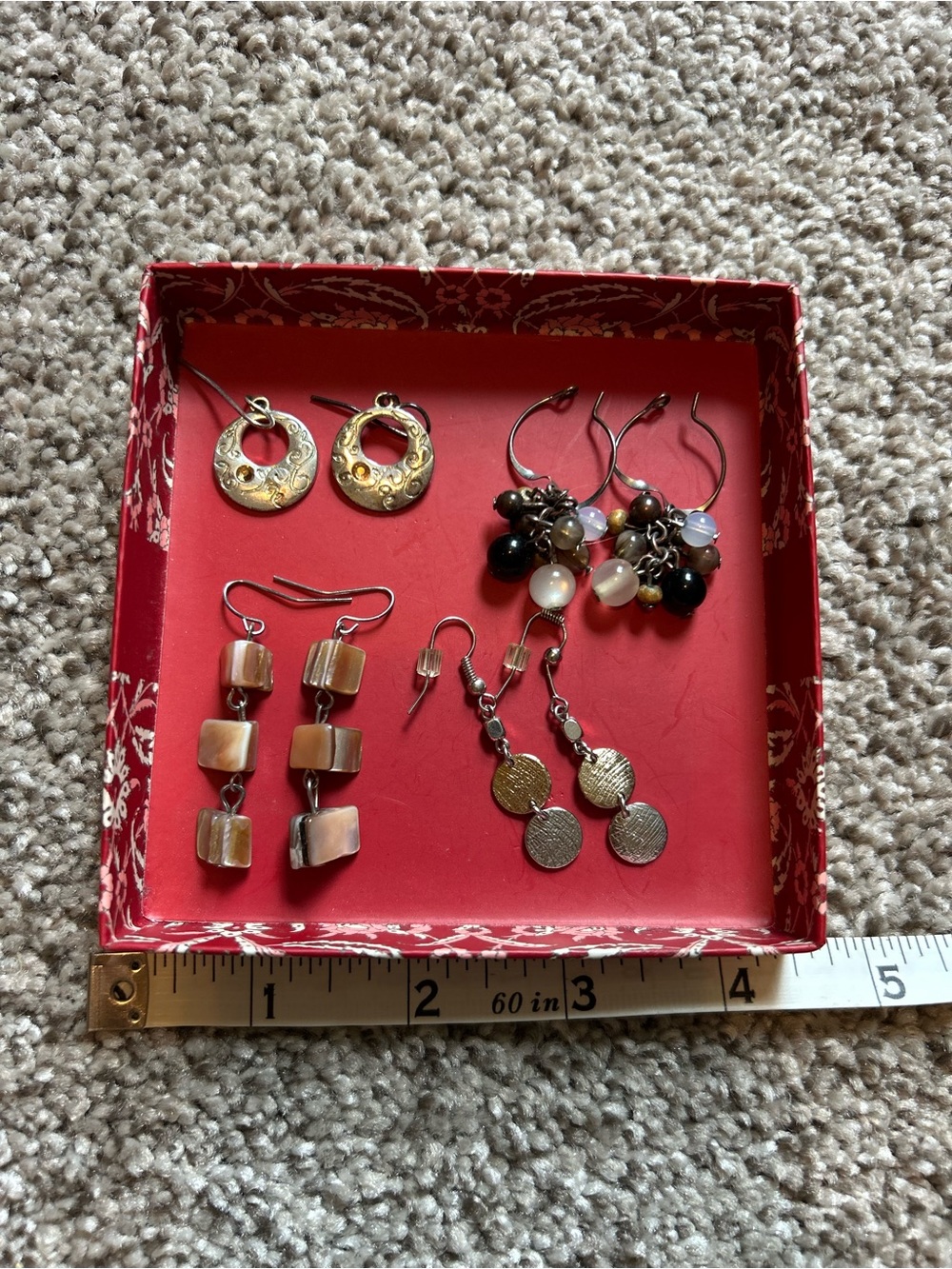 Assorted Women's Gold and Neutral Drop Earrings - Multi-Pack